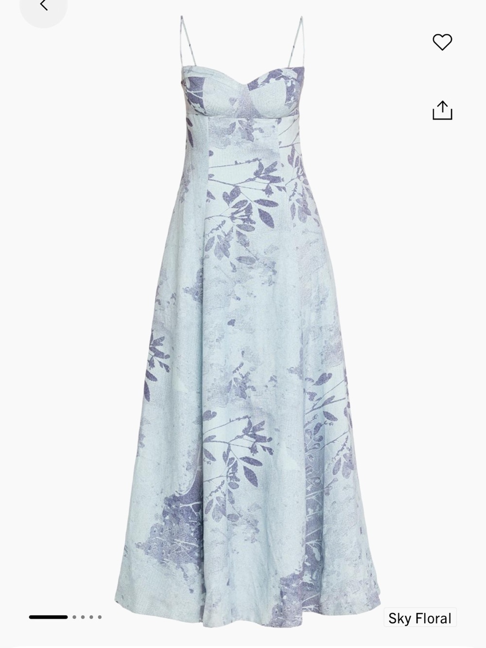 SIMKHAI Rudie Bustier Maxi Dress Sky Floral Blue NWT Size M